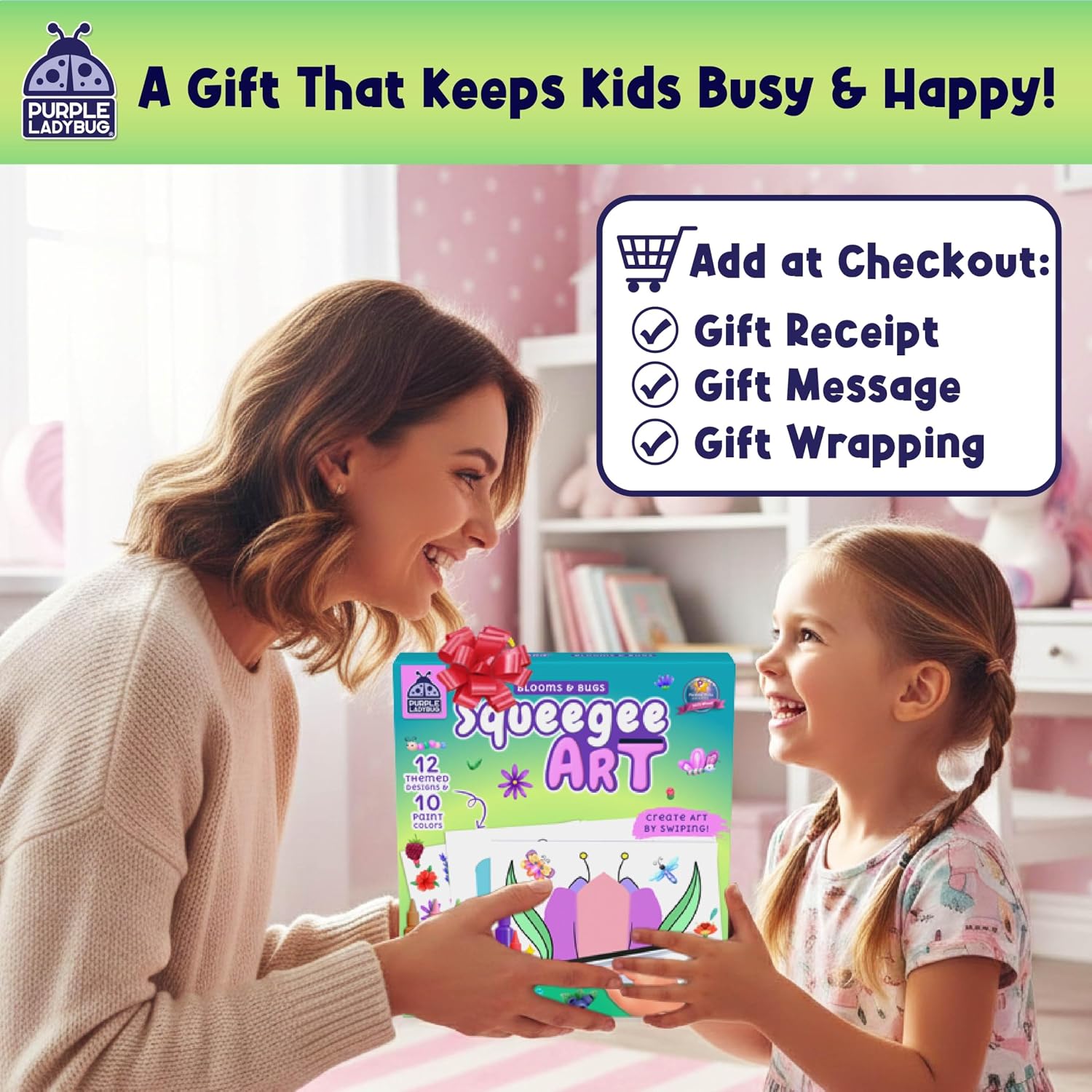 Thumbnail 1 de Squeegee Art Kids Paint Kit Blooms & Bugs – nature-themed painting set with stickers