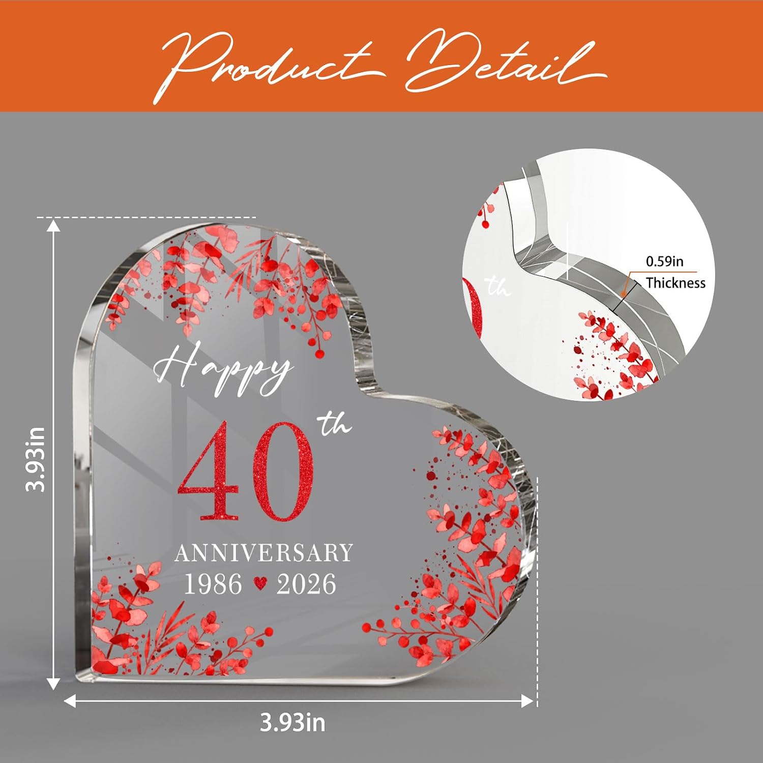 Thumbnail 4 de Acrylic Anniversary Cake Topper