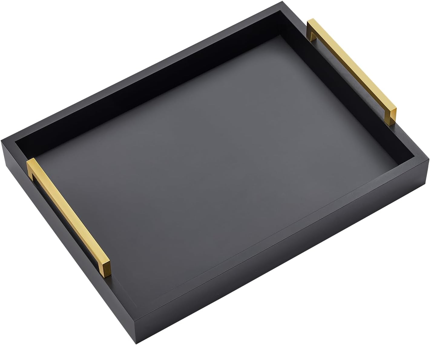 Detalle de Moonlit Pond 19465051- Black Serving Tray, 40 x 30 cm with Handles