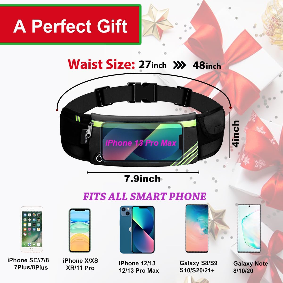 Thumbnail 1 de AIKENDO 104 Slim Running Belt, 3-Pocket Water-Resistant Spandex Waist Pack