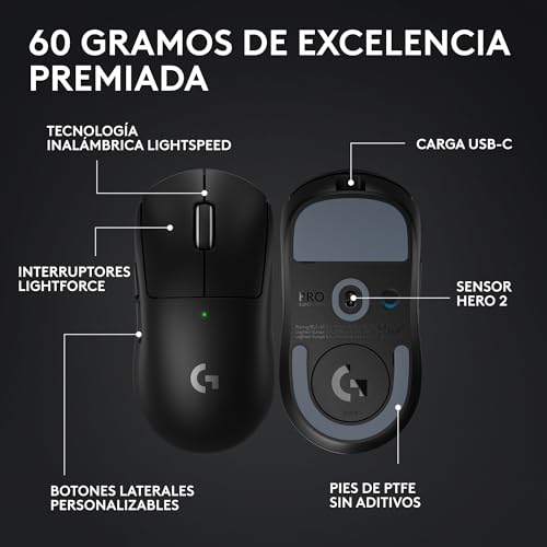 Thumbnail 6 de Logitech G Pro X Superlight 2: ratón inalámbrico gaming ultraligero de 60 g con sensor HERO 2 y 8 kHz
