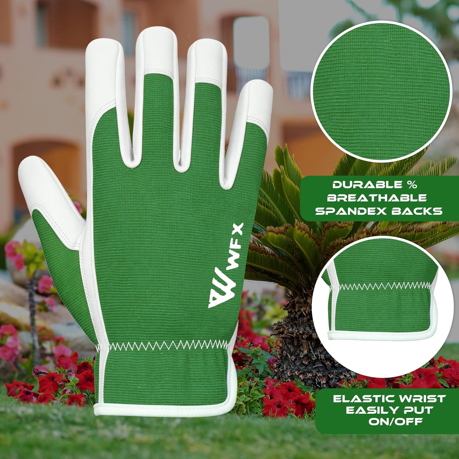Detalle de WFX Guantes de cuero para jardinería M
