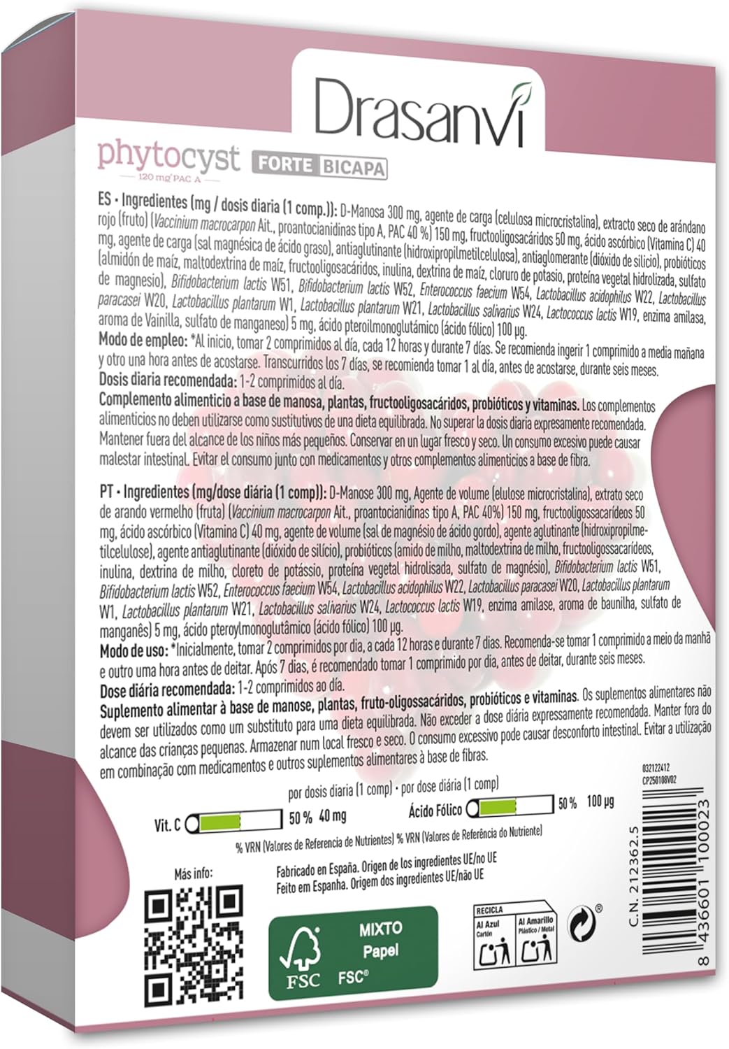 Detalle 2 de Drasanvi PHYTOCYST 120 mg PAC-A