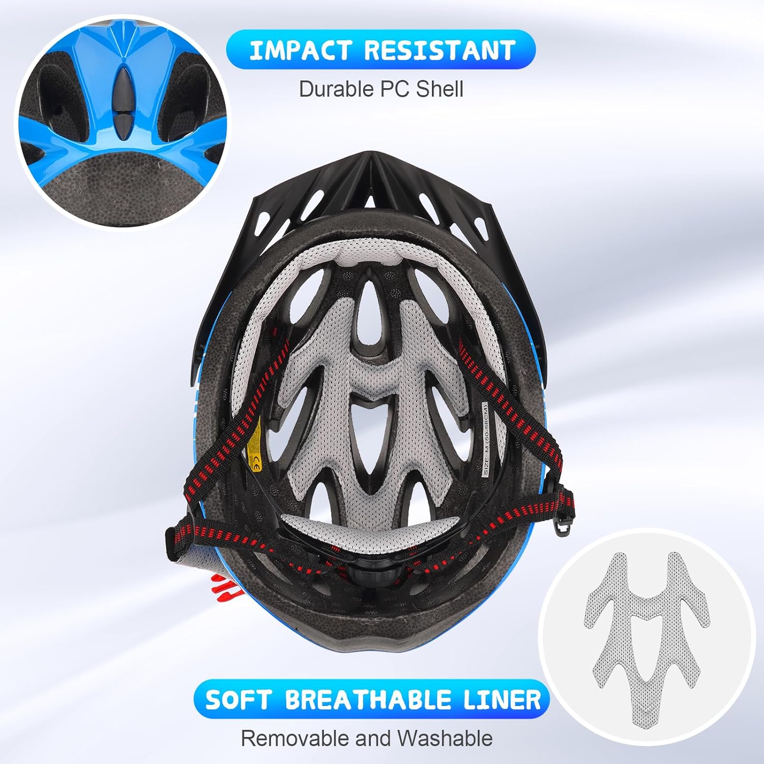 Detalle 2 de DmTown Kinder-Fahrradhelm verstellbar 50–58 cm für Jungen & Mädchen (3–14 Jahre)