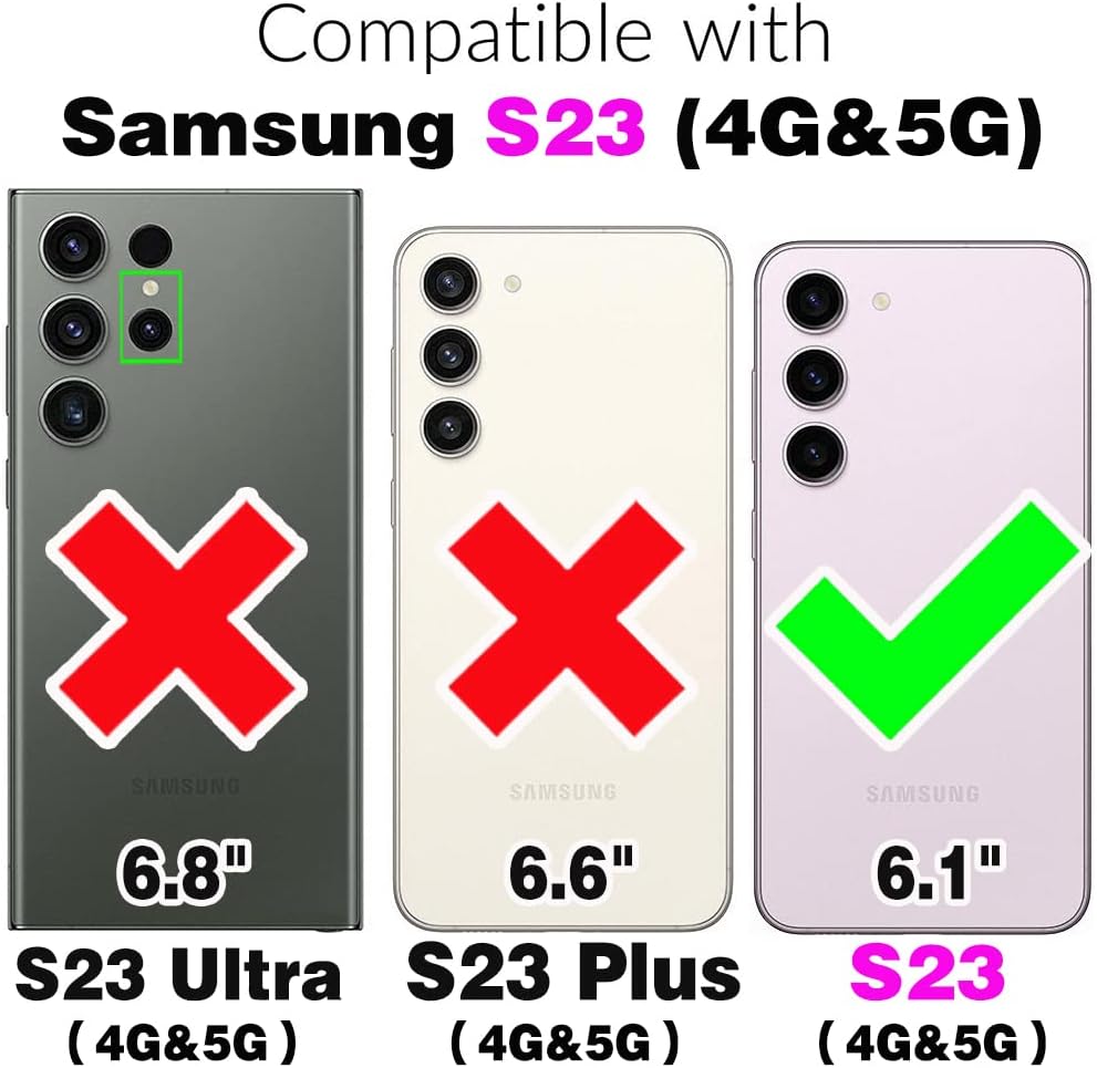 Thumbnail 1 de Asuwish Galaxy S23 5G Zipper Wallet Case with Screen Protector & Detachable Straps (Grey)