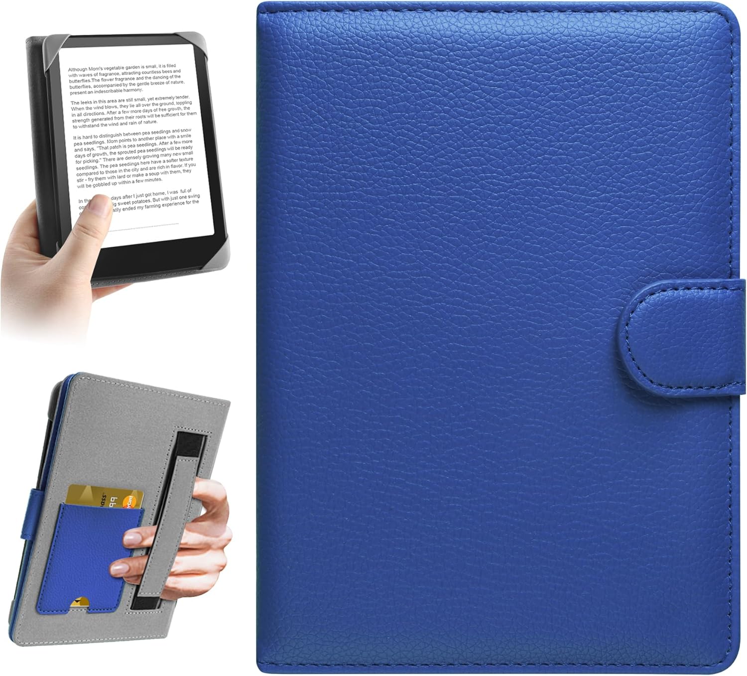 HoYiXi Universal Hülle für 6–7" eBook Reader (Lederoptik) – Blau