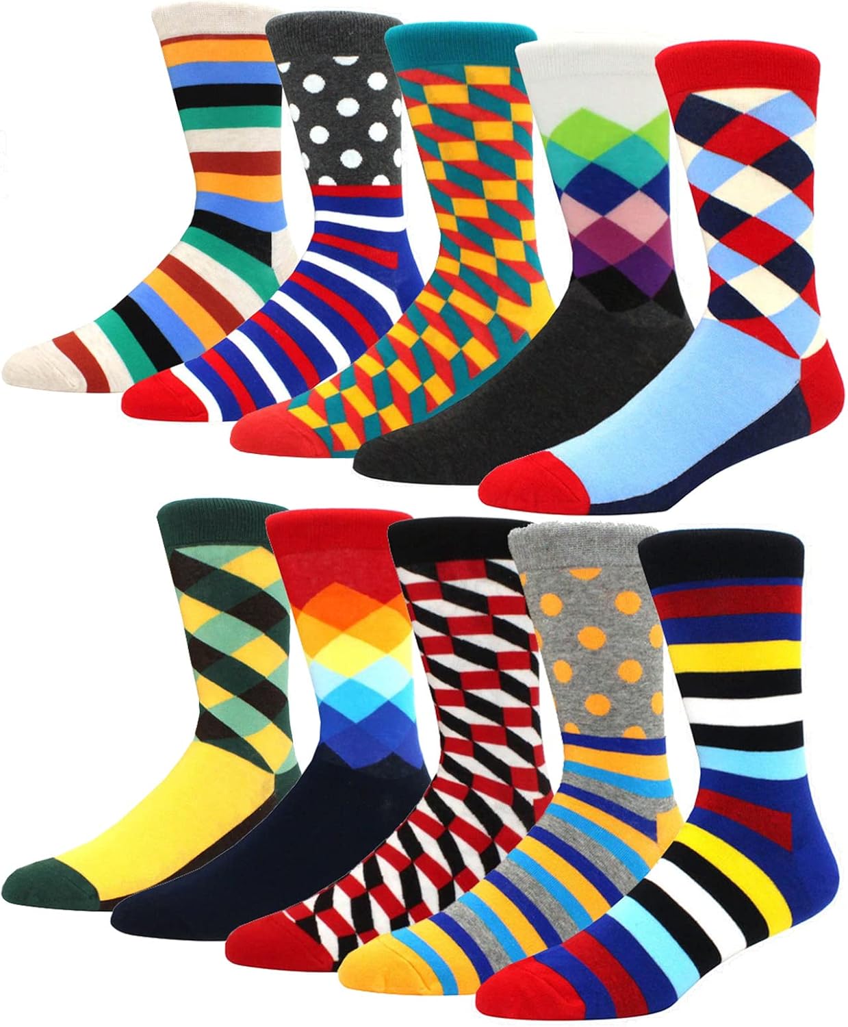 Thumbnail 5 de HIWEAR Mens Socks colourful novelty cotton multipack