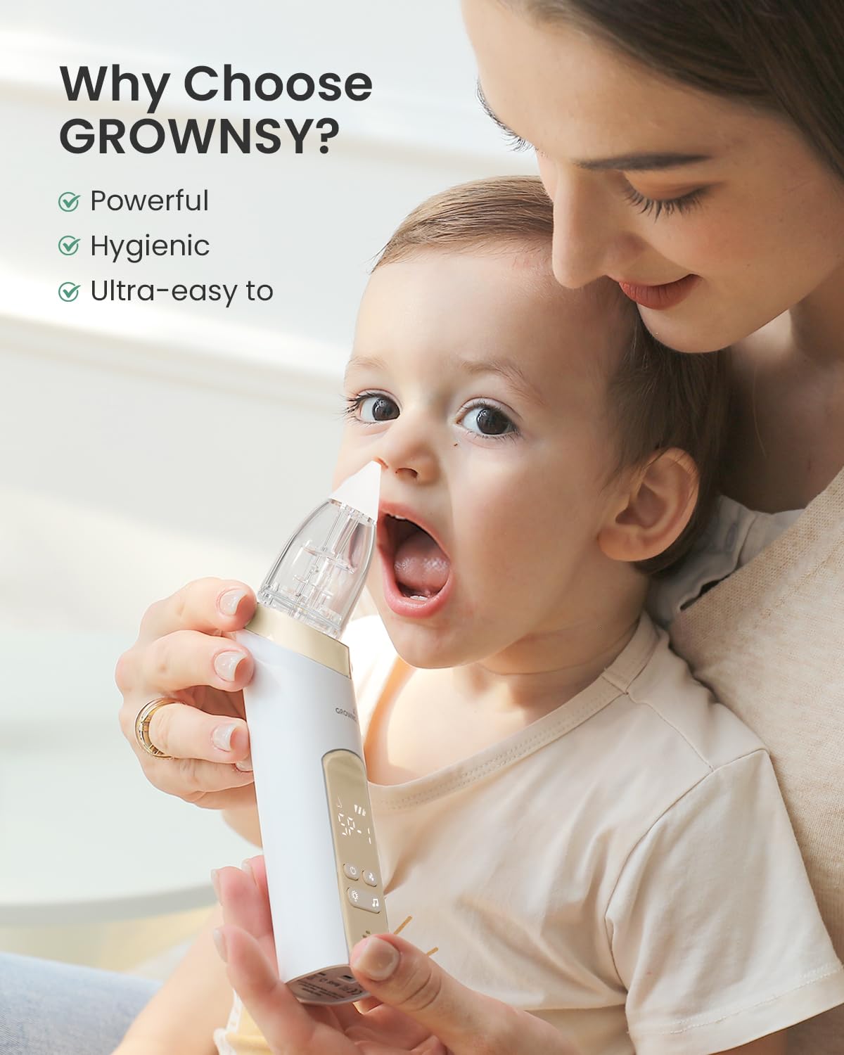 Thumbnail 4 de GROWNSY Electric Nasal Aspirator for Baby (Rechargeable, Light & Music) – Beige