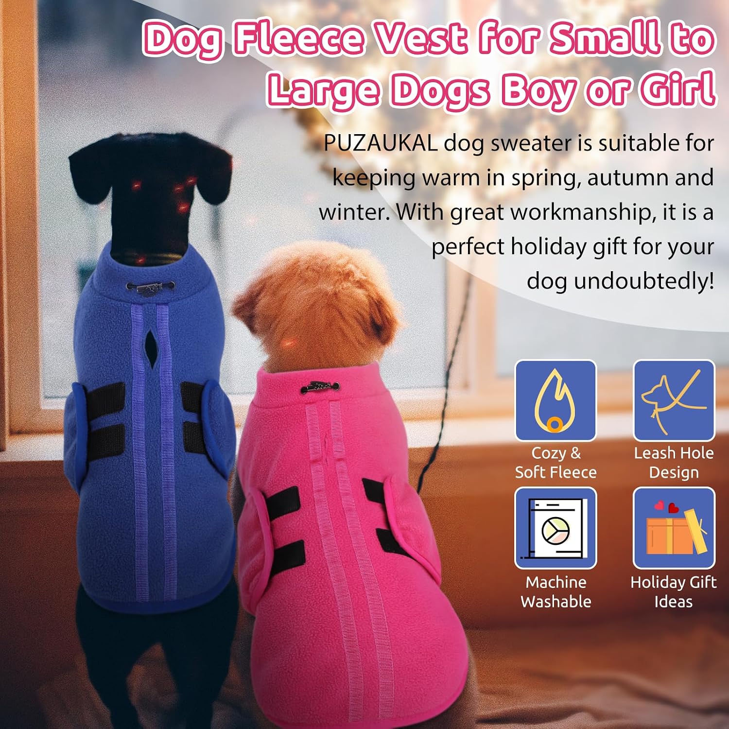 Thumbnail 6 de PUZAUKAL Adjustable Dog Fleece Jumper Vest M
