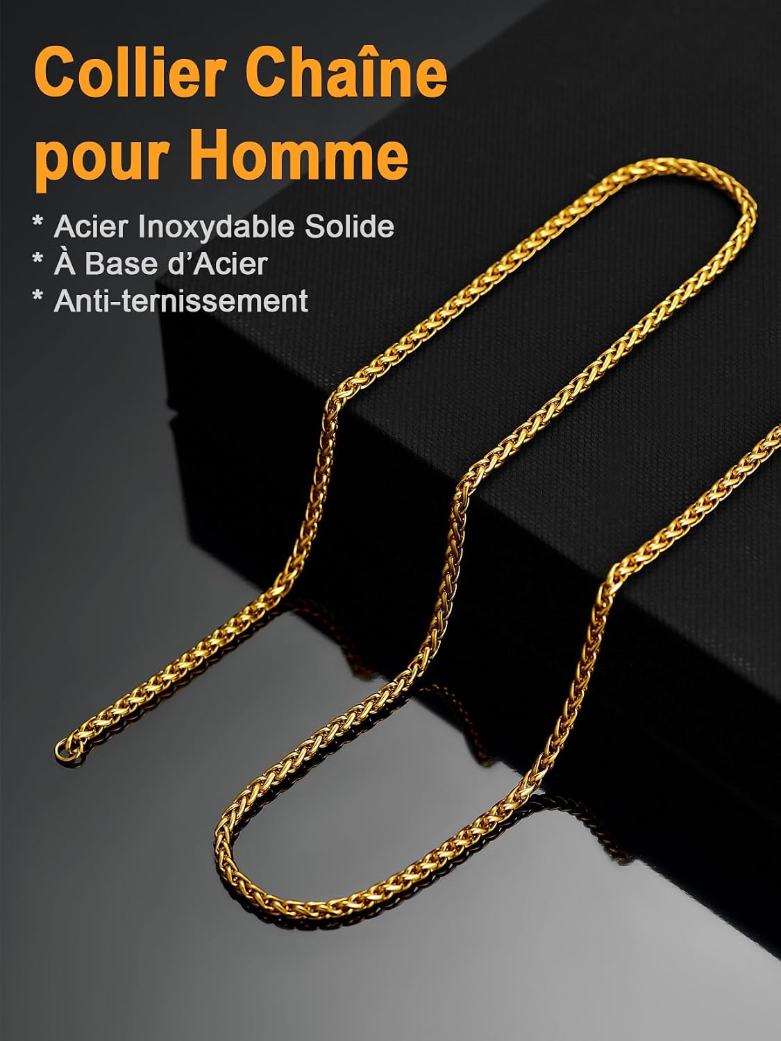Detalle 2 de Chaîne homme U7 acier inox 3 mm