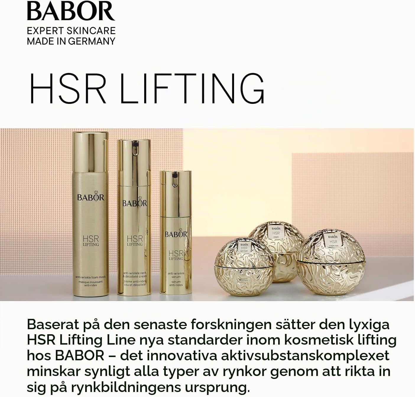 Detalle de BABOR HSR rynkkräm för hals och dekolletage med sheasmör och panthenol