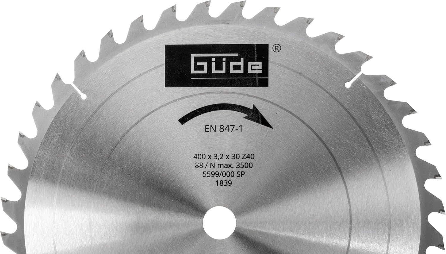 Detalle de Güde Carbide lame 400 x 30 x 2,2 mm avec 40 dents