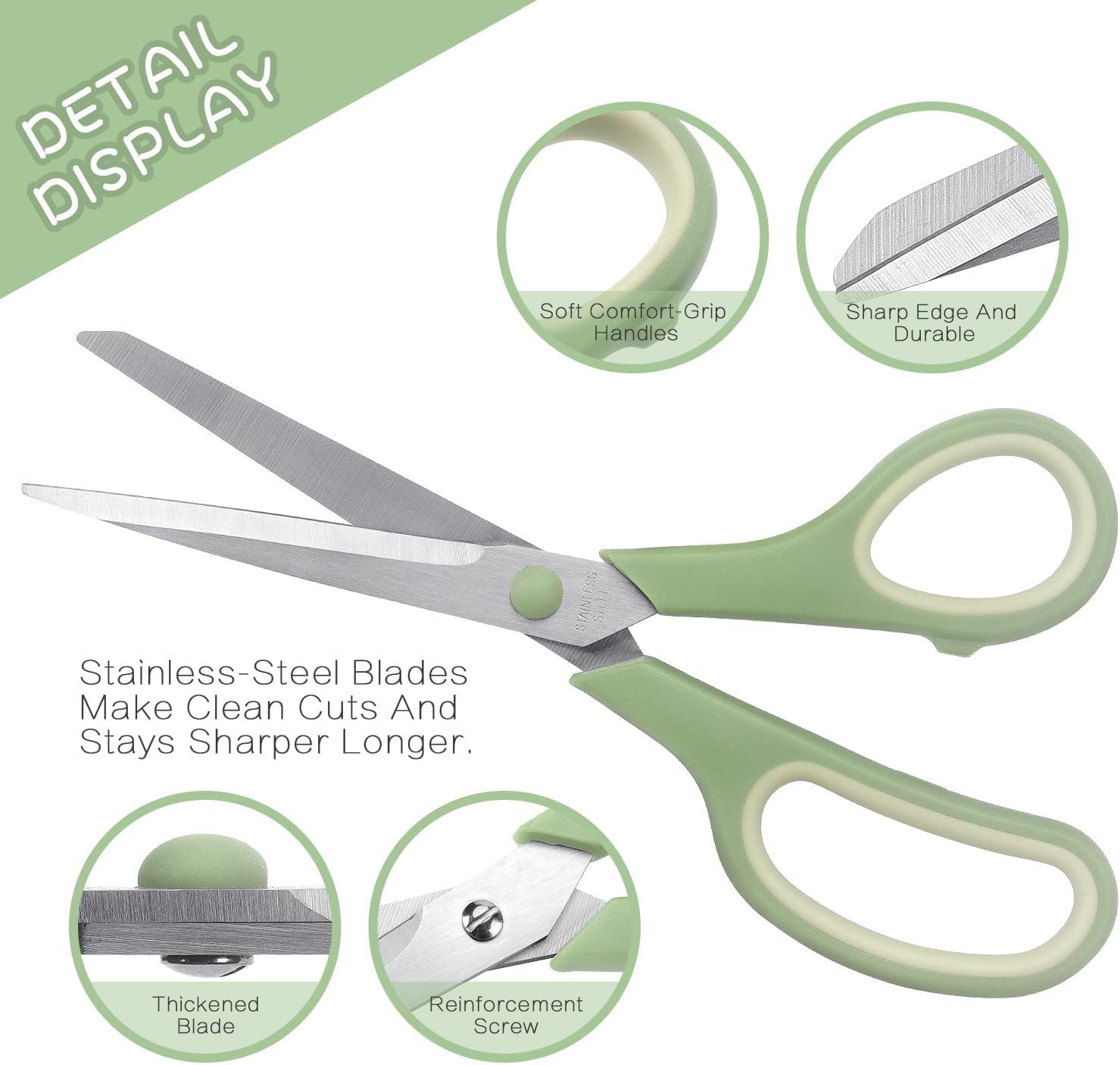 Thumbnail 2 de LONGKEY LY-202411082 8.5" Scissors, 3-Pack Stainless Steel Pastel Set