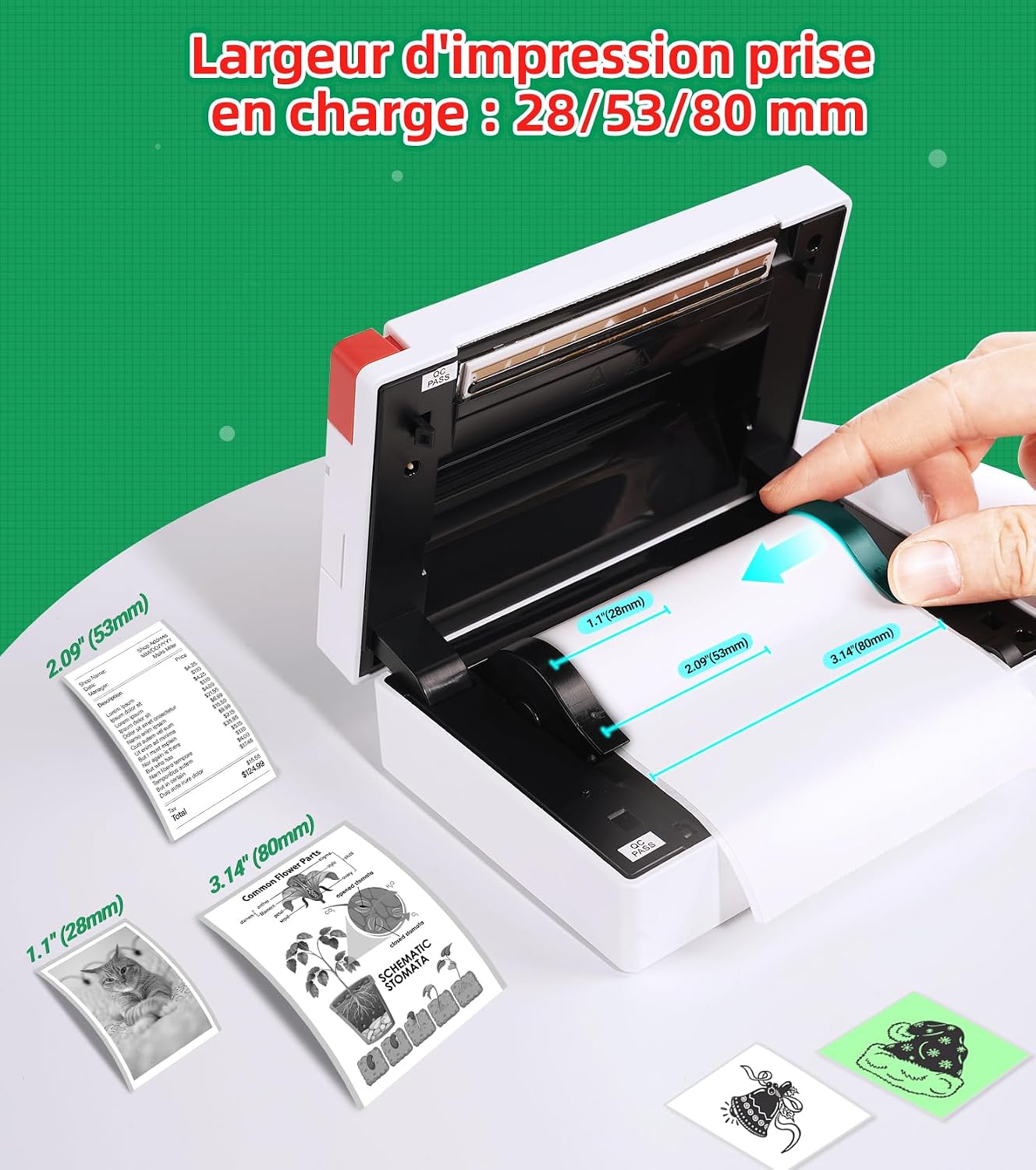 Thumbnail 2 de ORGBRO Mini Imprimante thermique X3 Bluetooth (300DPI) pour autocollants et DIY