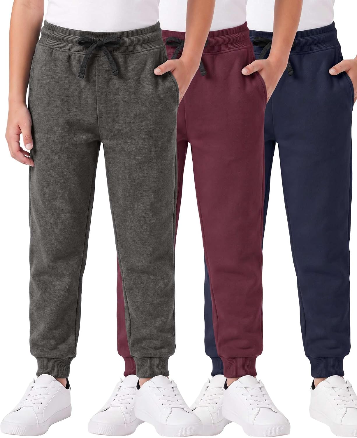 Detalle de Boys' Fleece Joggers, 3-Pack