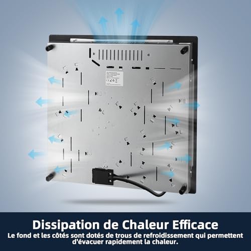 Thumbnail 7 de KICHPOWER Plaque Vitrocéramique 4 Feux encastrable 60 cm — commande tactile et sécurité renforcée