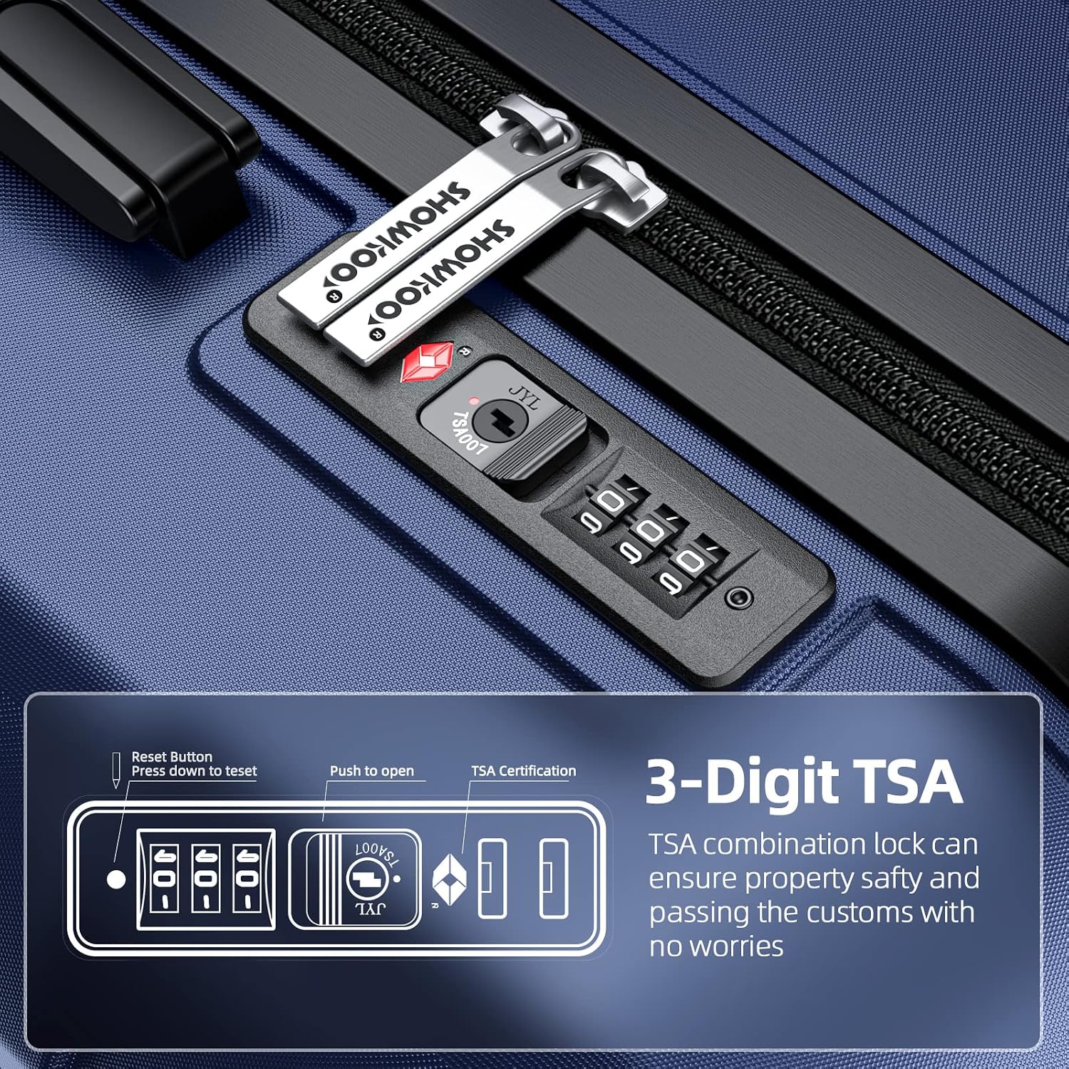 Thumbnail 6 de SHOWKOO Suitcase Hard Shell Expandable 3-piece set