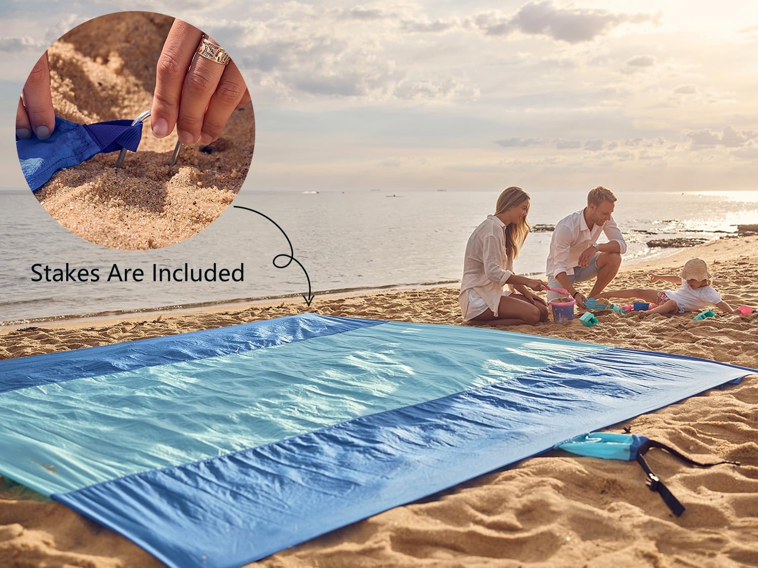 Thumbnail 5 de WEKAPO Beach Blanket Sandproof Waterproof 78" 🏖