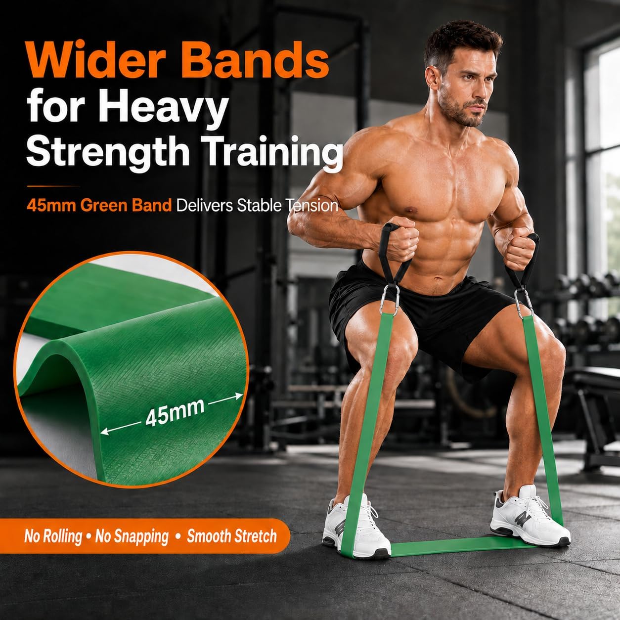 Detalle de CoQuad 5-Level Resistance Bands Set, 5–125LBS with Handles and Door Anchor