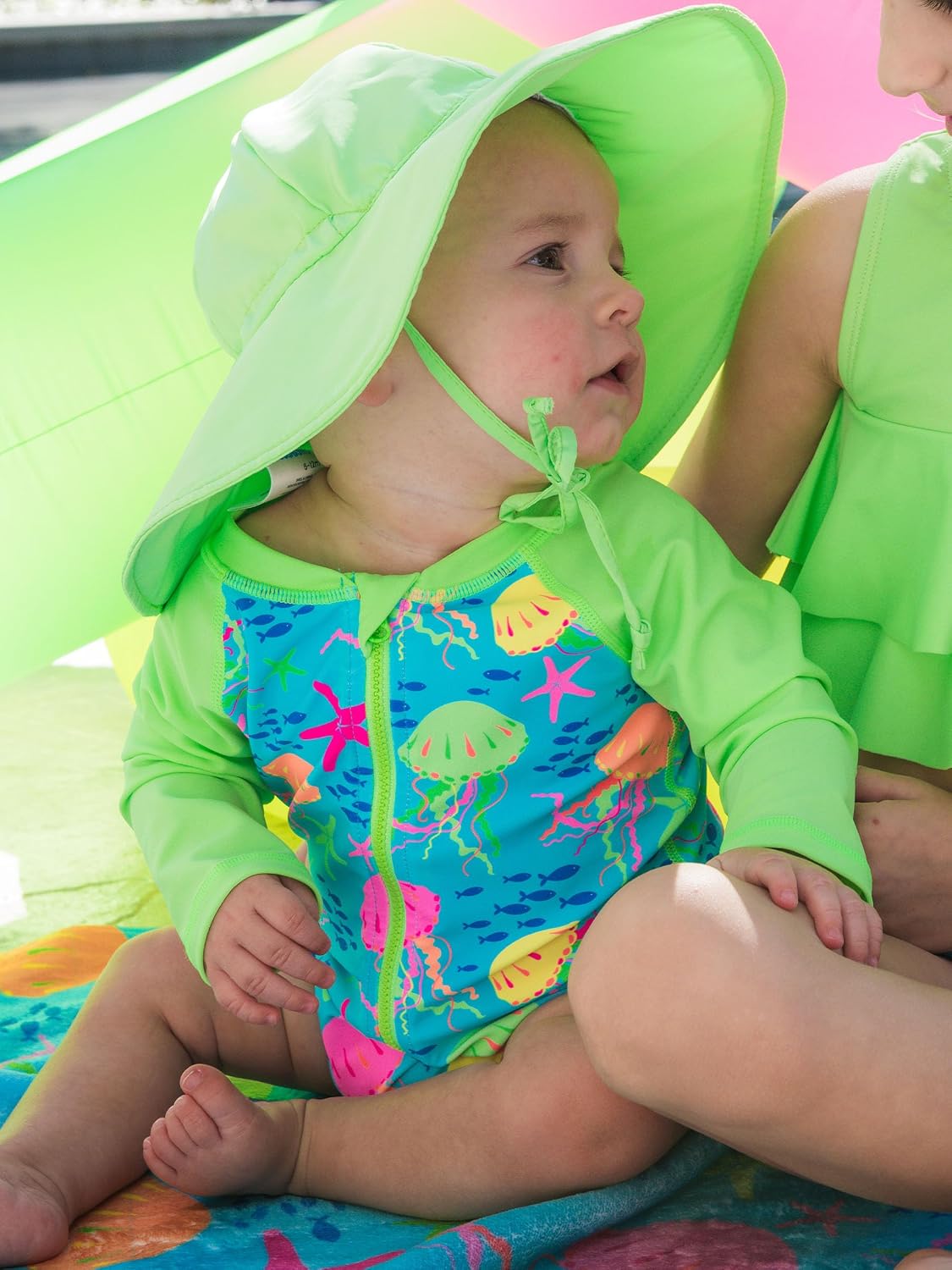 Detalle de RuffleButts Baby Sun Hat, UPF 50+