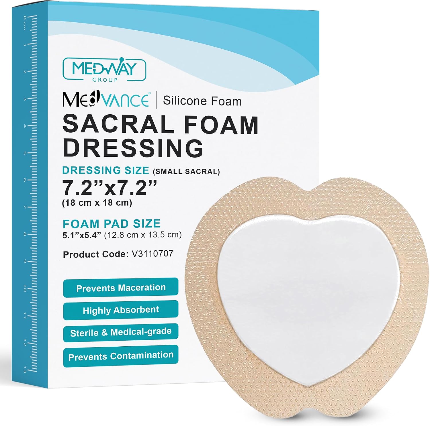 Detalle de MedVance TM Silicone Border Dressing, 7x7 in (Box of 10)