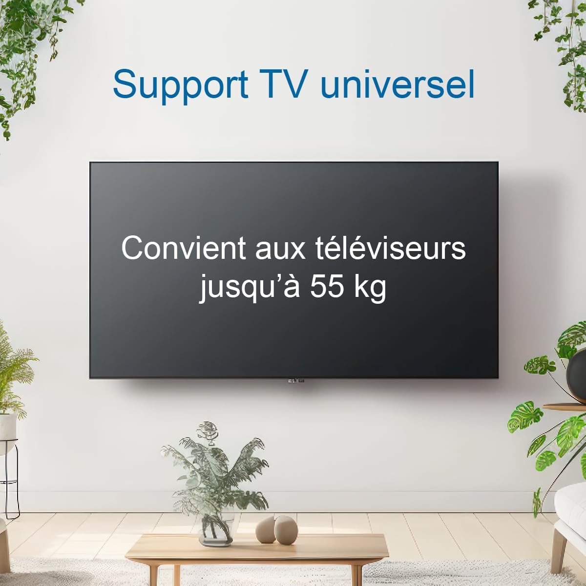 Detalle de Support mural TV Philips universel – ultra-fin, 26–70 pouces, VESA 400×400, charge 55 kg