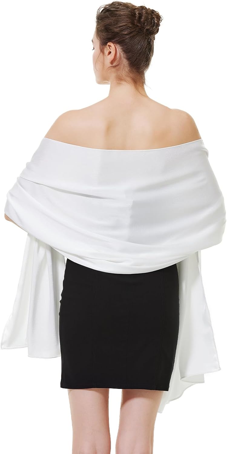 Thumbnail 2 de BEAUTELICATE Satin Shawl Wrap: Luxurious Double‑Sided Wrap, 200 x 70 cm