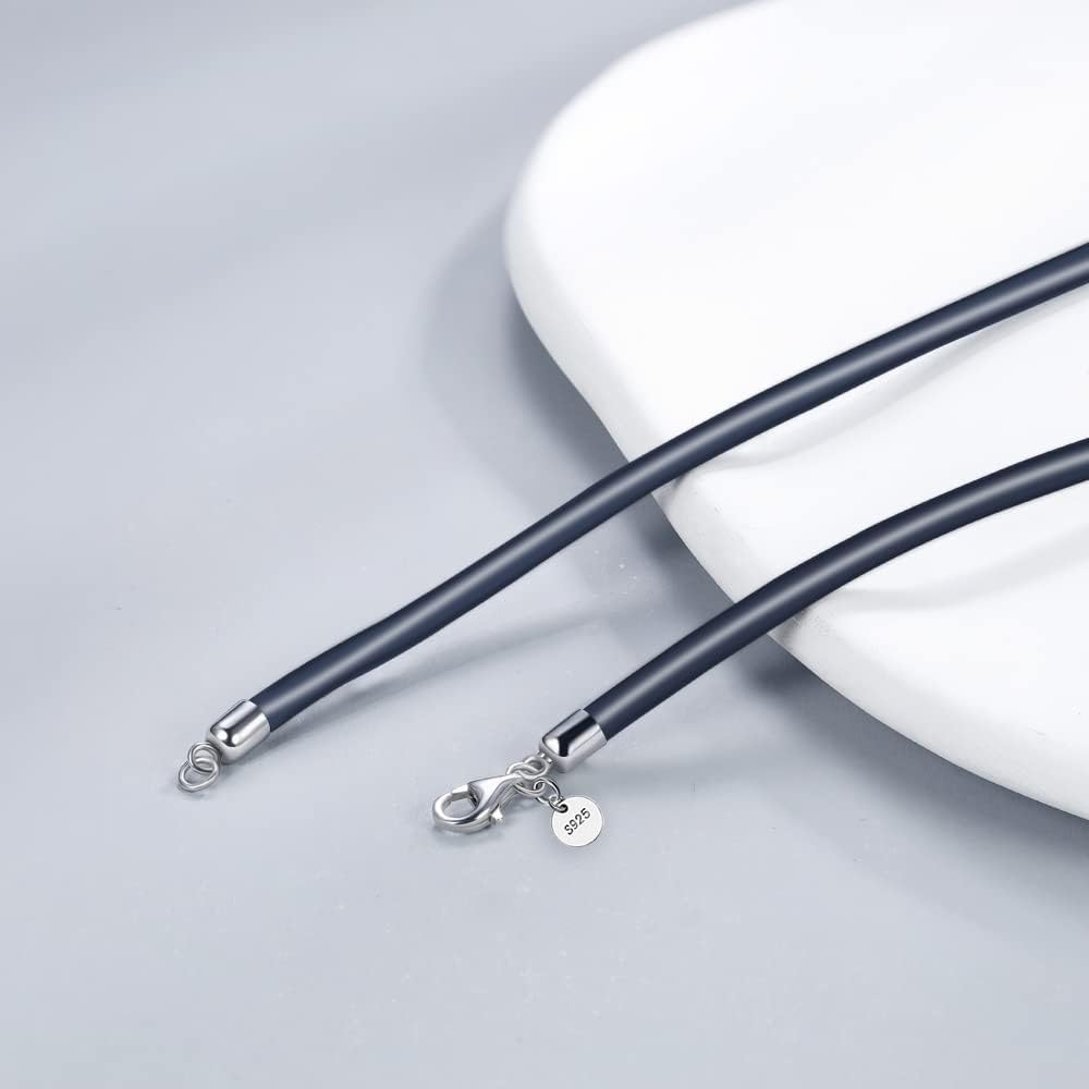 Detalle de Viwind Echtleder Halskette 2,5/3 mm breit - Unisex Schmuckkette aus Leder mit 925er Silberverschluss inkl. Geschenkbox
