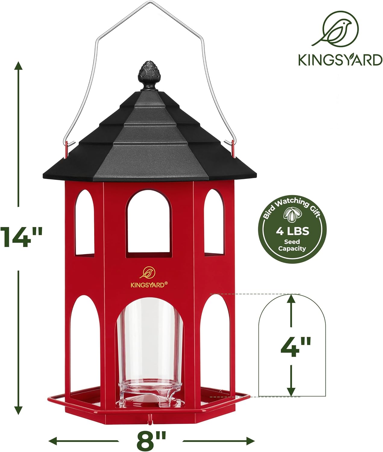 Thumbnail 4 de Kingsyard Metal Bird Feeder, 4 lb seed
