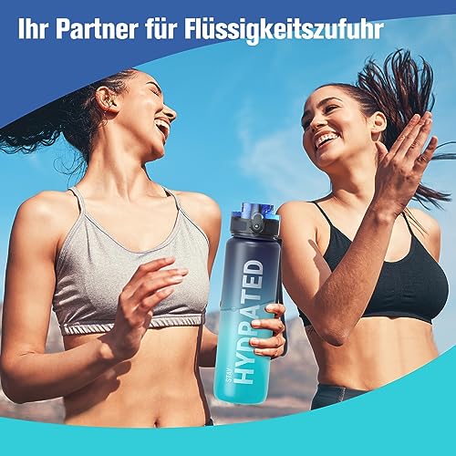 Thumbnail 6 de Sahara Sailor Wasserflasche 1000 ml mit Zeitmarkierungen – BPA-frei, auslaufsicher
