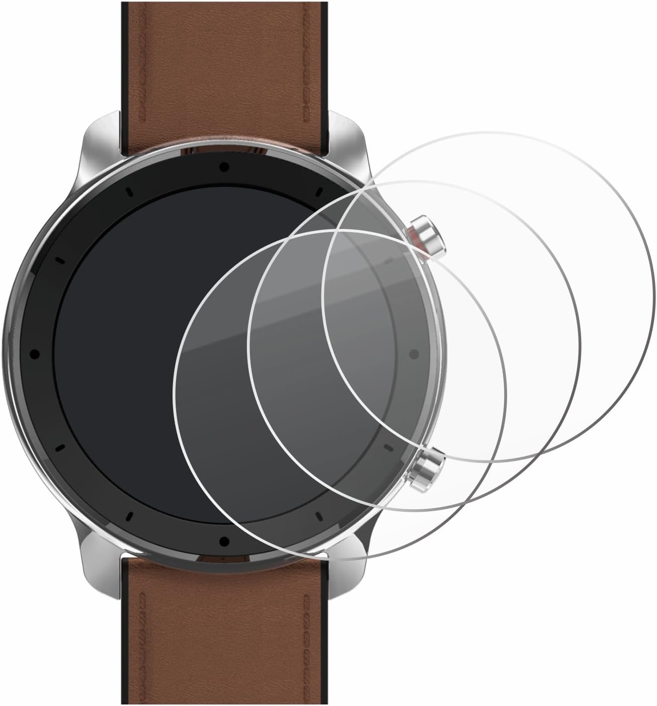 Thumbnail 1 de Savvies Armoured Glass for Huami Amazfit GTR (47 mm) — 3 Pack Tempered Glass Screen Protectors