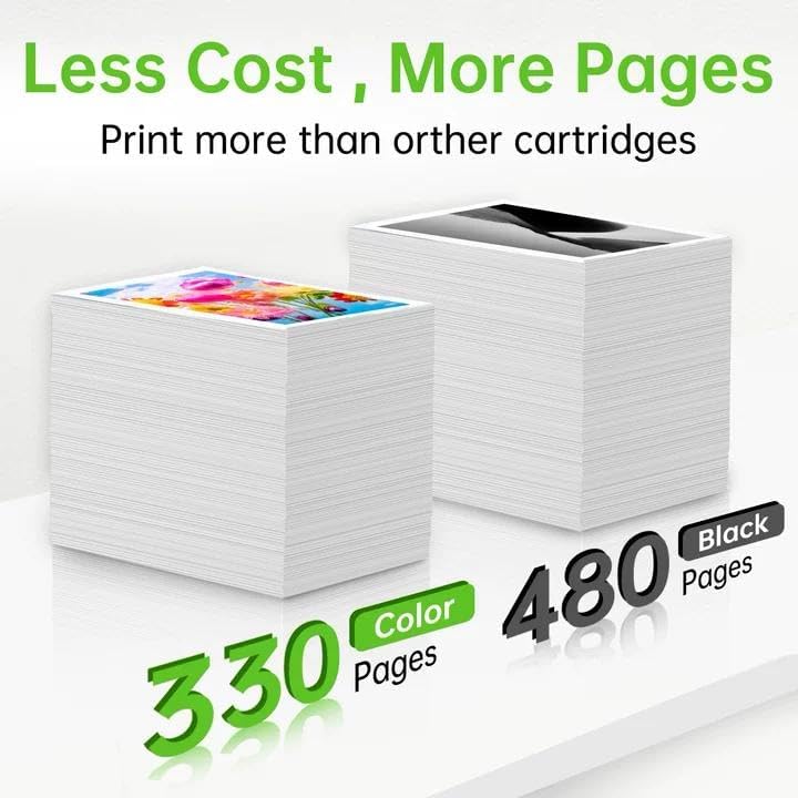 Detalle 2 de DNART 63XL Remanufactured Ink Cartridges, Black and Colour 2-Pack for HP 63