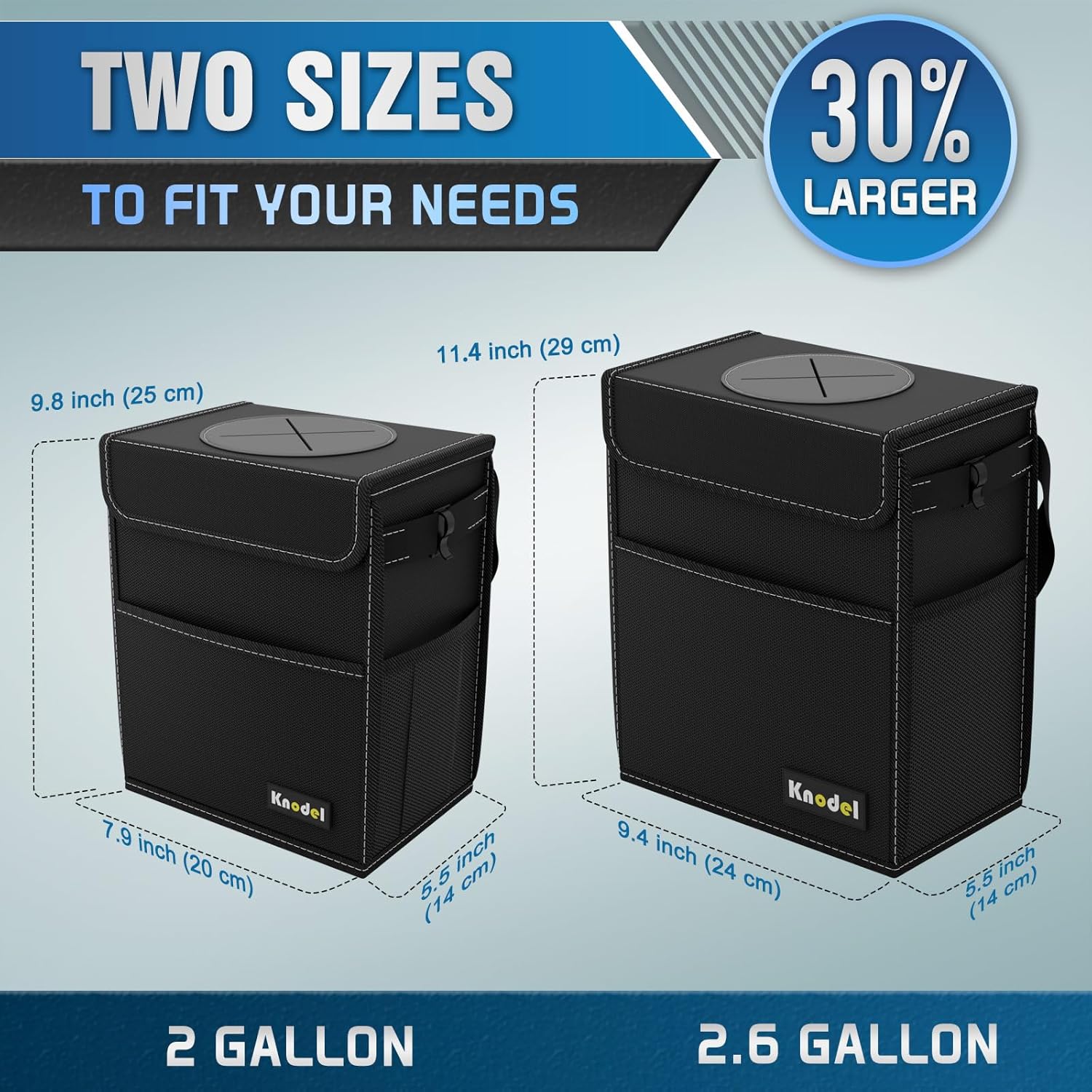 Detalle 2 de K KNODEL 2 Gallon Leak-Proof Car Trash Can