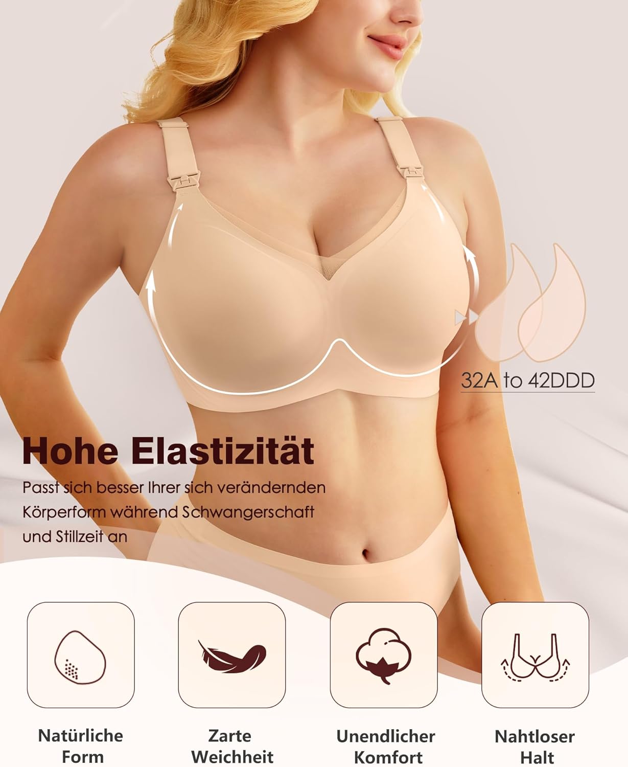 Thumbnail 2 de As Fairy Still-BH Ohne Bügel – Nahtloser Schwangerschafts-BH, OEKO-TEX Zertifiziert, Größe bis 3XL