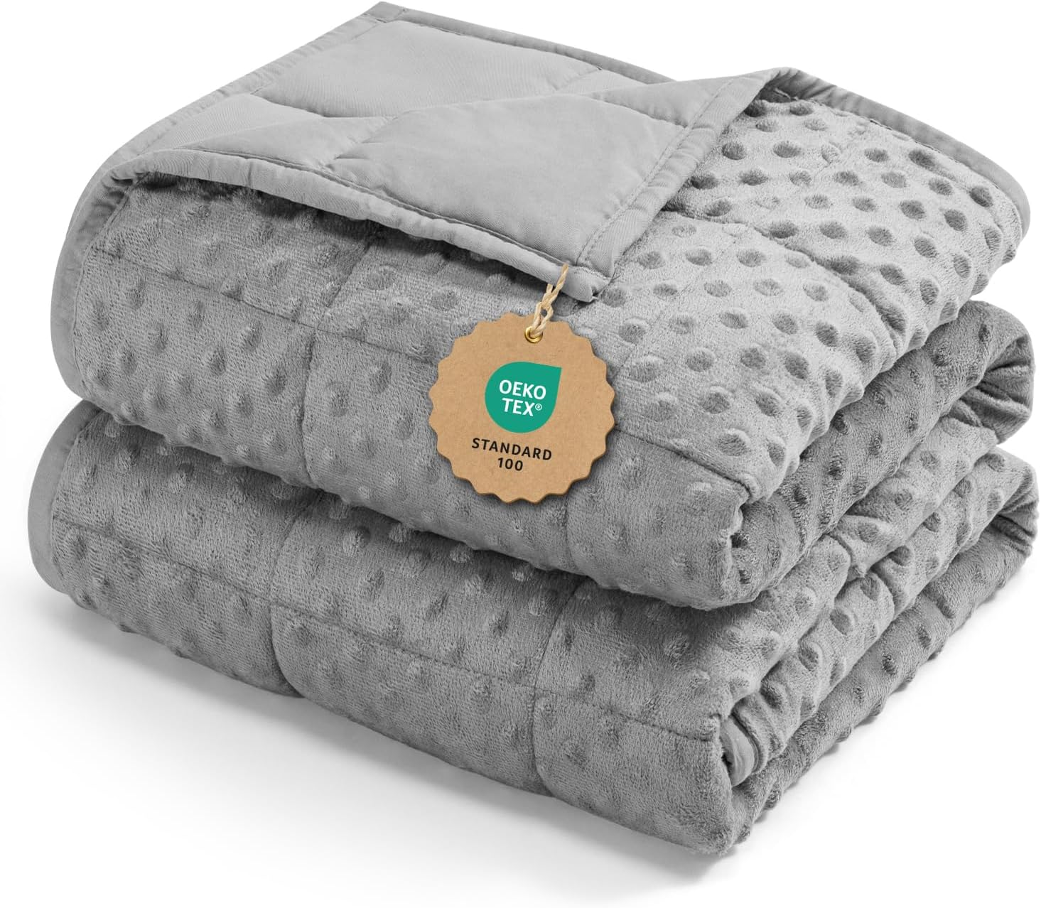 Detalle de Kivik 15 lb Weighted Blanket, 60" x 80", Reversible Minky and Microfiber