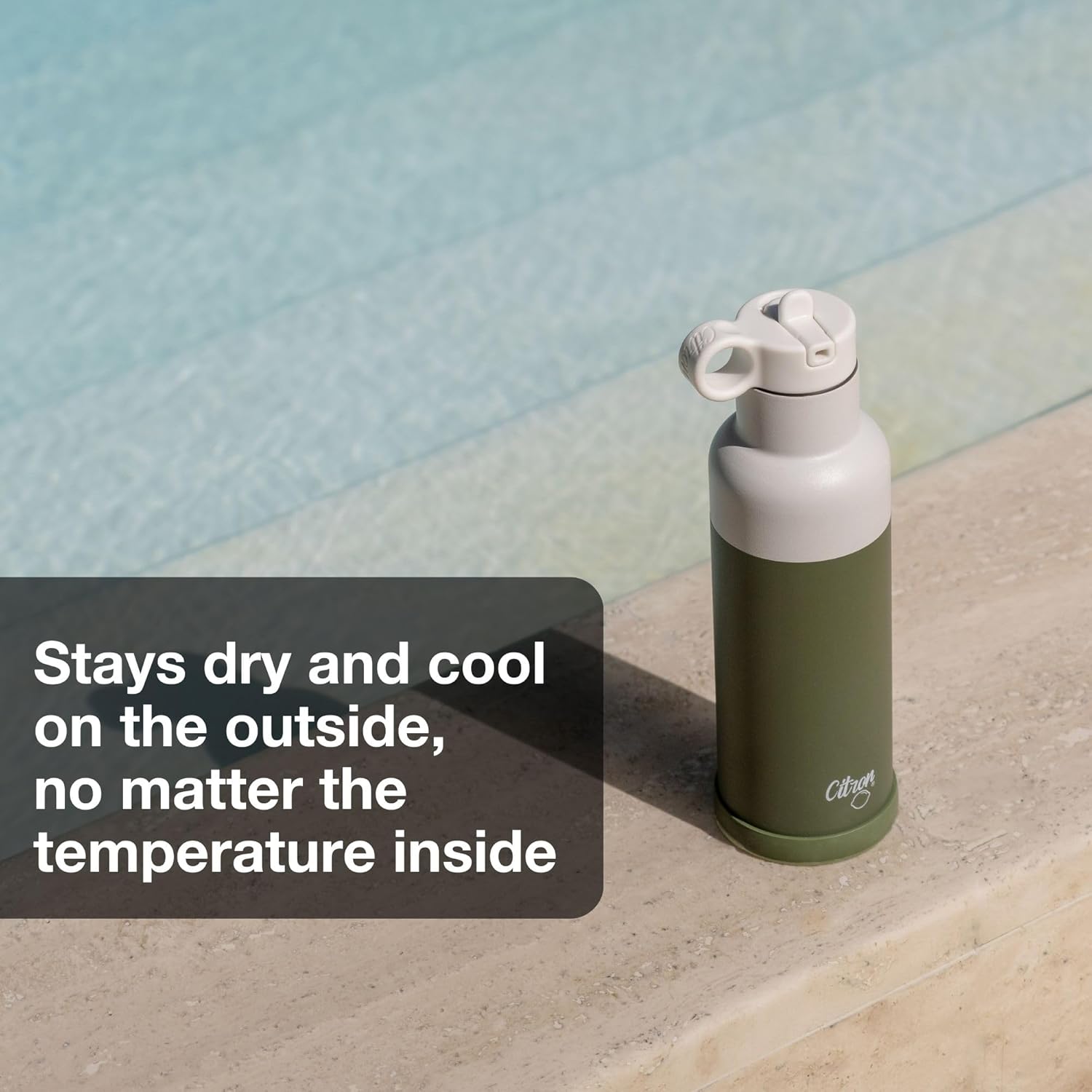 Thumbnail 2 de Gourde enfant CITRON 500 ml avec paille isolée chaud/froid en acier inoxydable vert