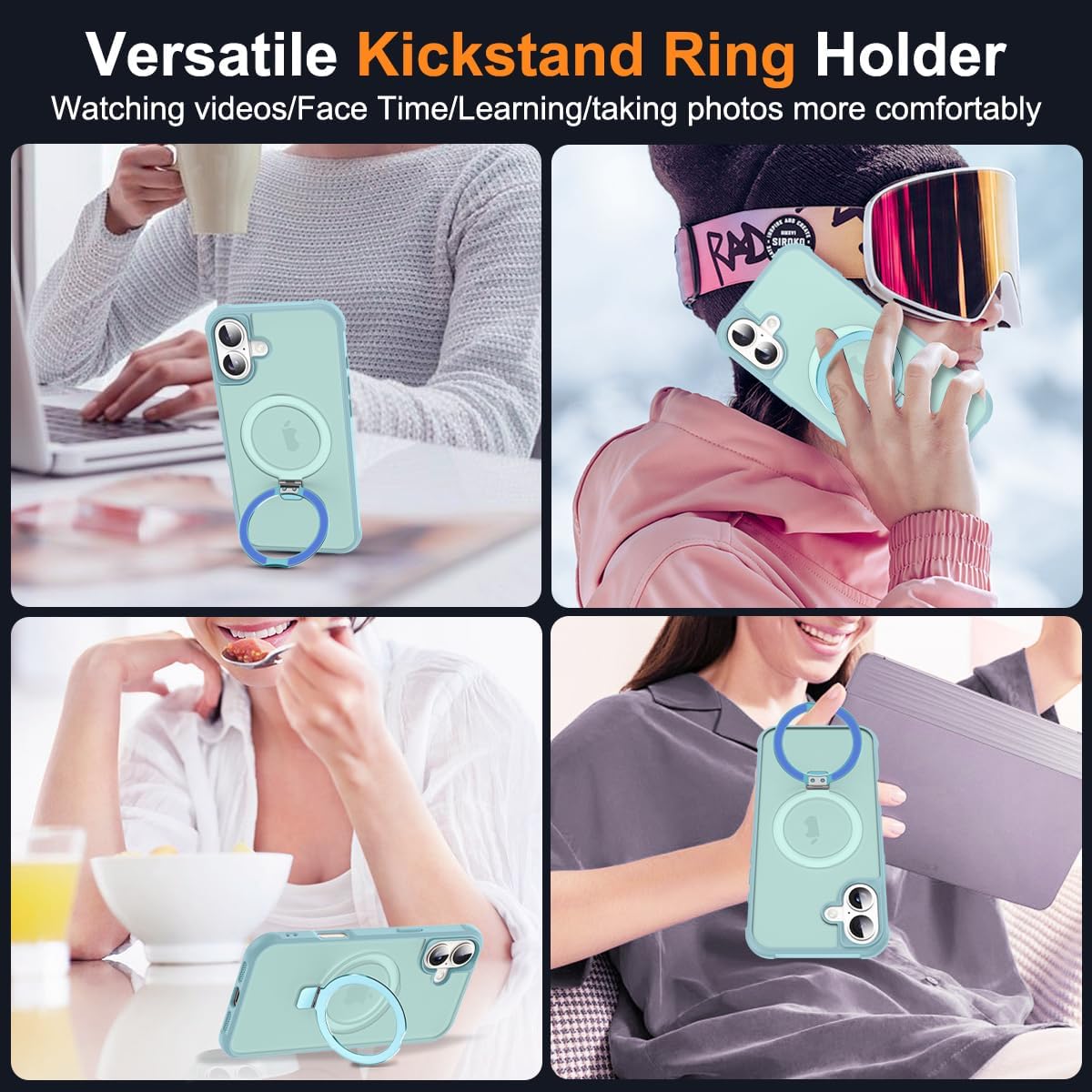 Thumbnail 4 de SKYLMW iPhone 17 Case with Invisible Magnetic Ring Stand and Military-Grade Protection