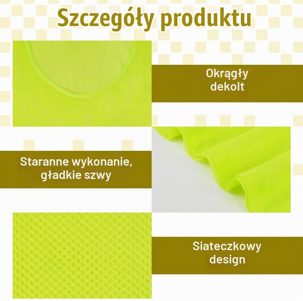Detalle de AUYAO – 6 kamizelek treningowych z oddychającej siatki do piłki nożnej