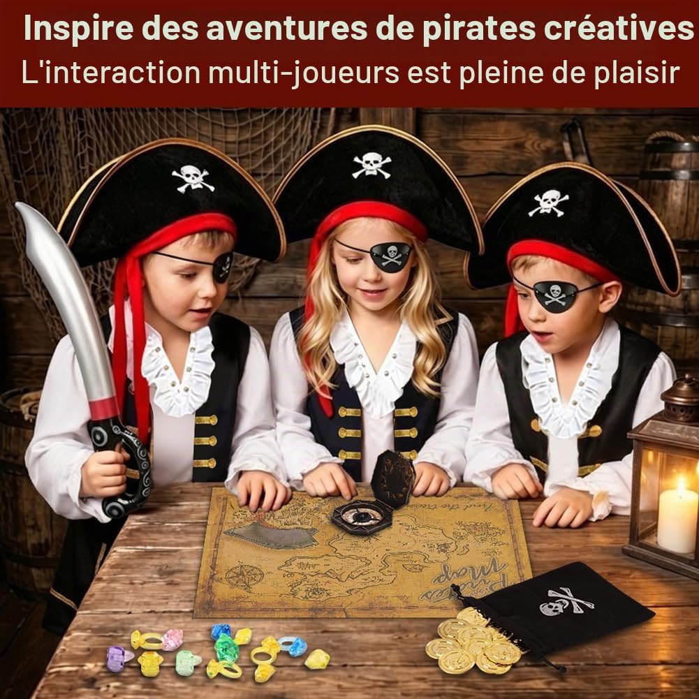 Detalle 1 de Beugo piratenkostuum voor kinderen, set van 33 met accessoires