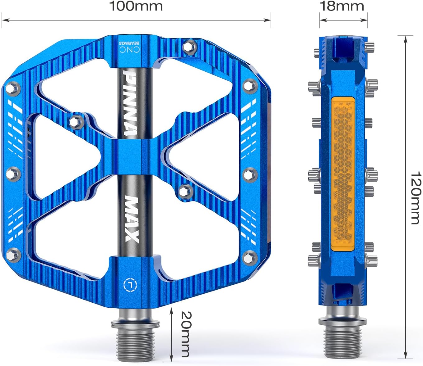 Thumbnail 3 de PINNAMAX MTB Fahrradpedale aus CNC-Aluminium – 3 abgedichtete Lager, rutschfest
