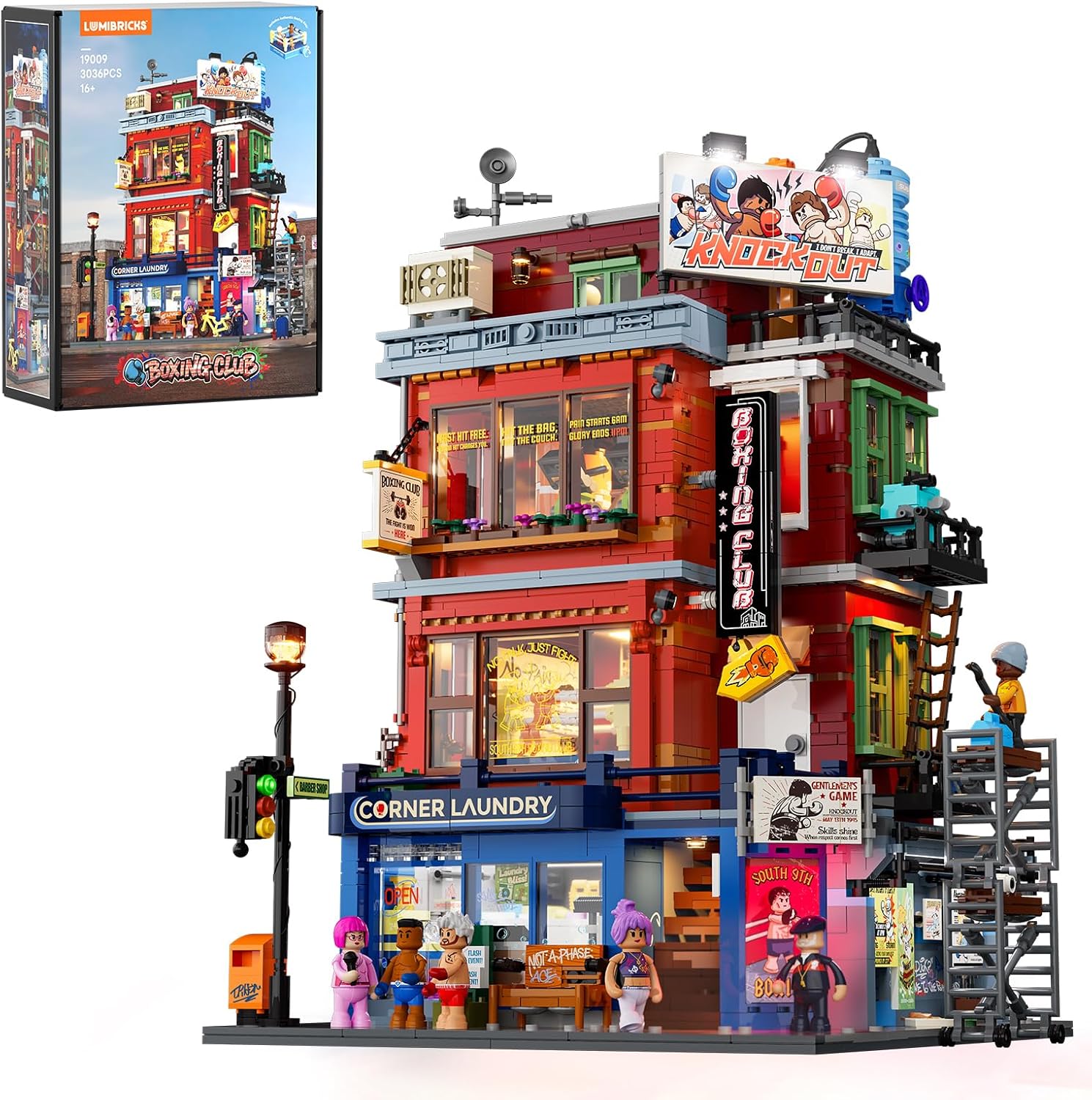 Detalle de Lumibricks Street Fusion Boxing Club Lighting Building Bricks Set