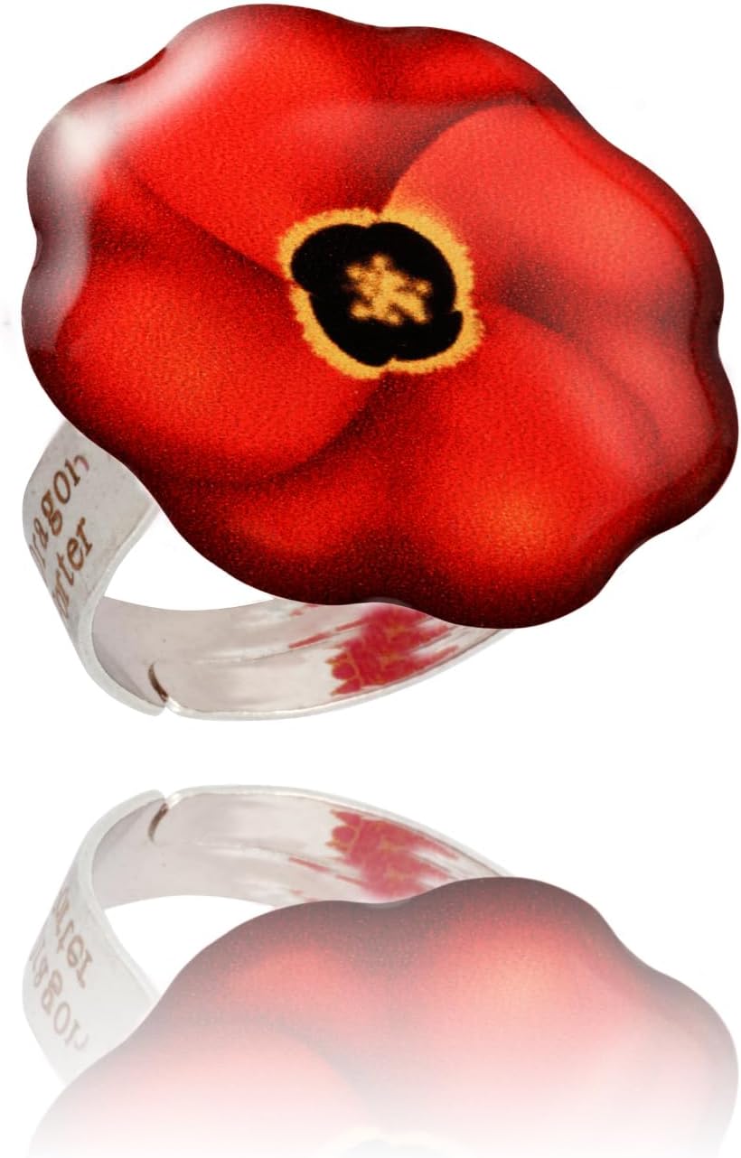 Detalle 2 de Belle Fleur ou Papillon – Bague Fantaisie Réglable Bleu par Dragon Porter