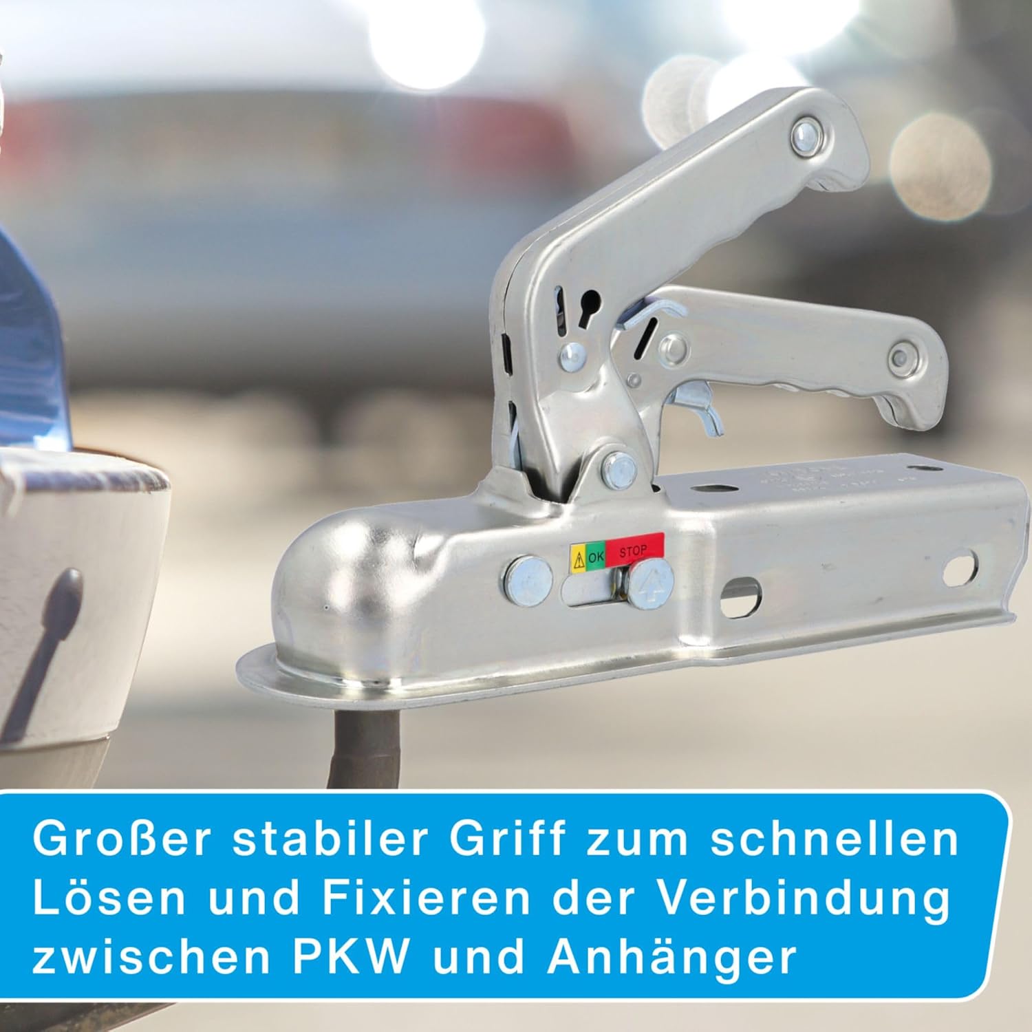 Detalle 2 de Zugkugelkupplung bis 750 kg für Vierkantrohr/60mm – zuverlässige Anhängerkupplungstechnik
