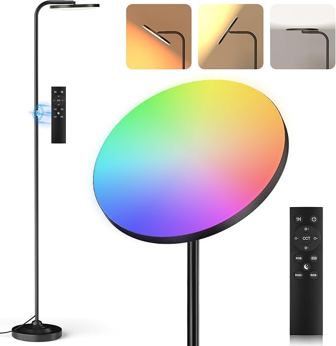 Detalle de SIBRILLE 36W lámpara de pie LED regulable RGB 🛋