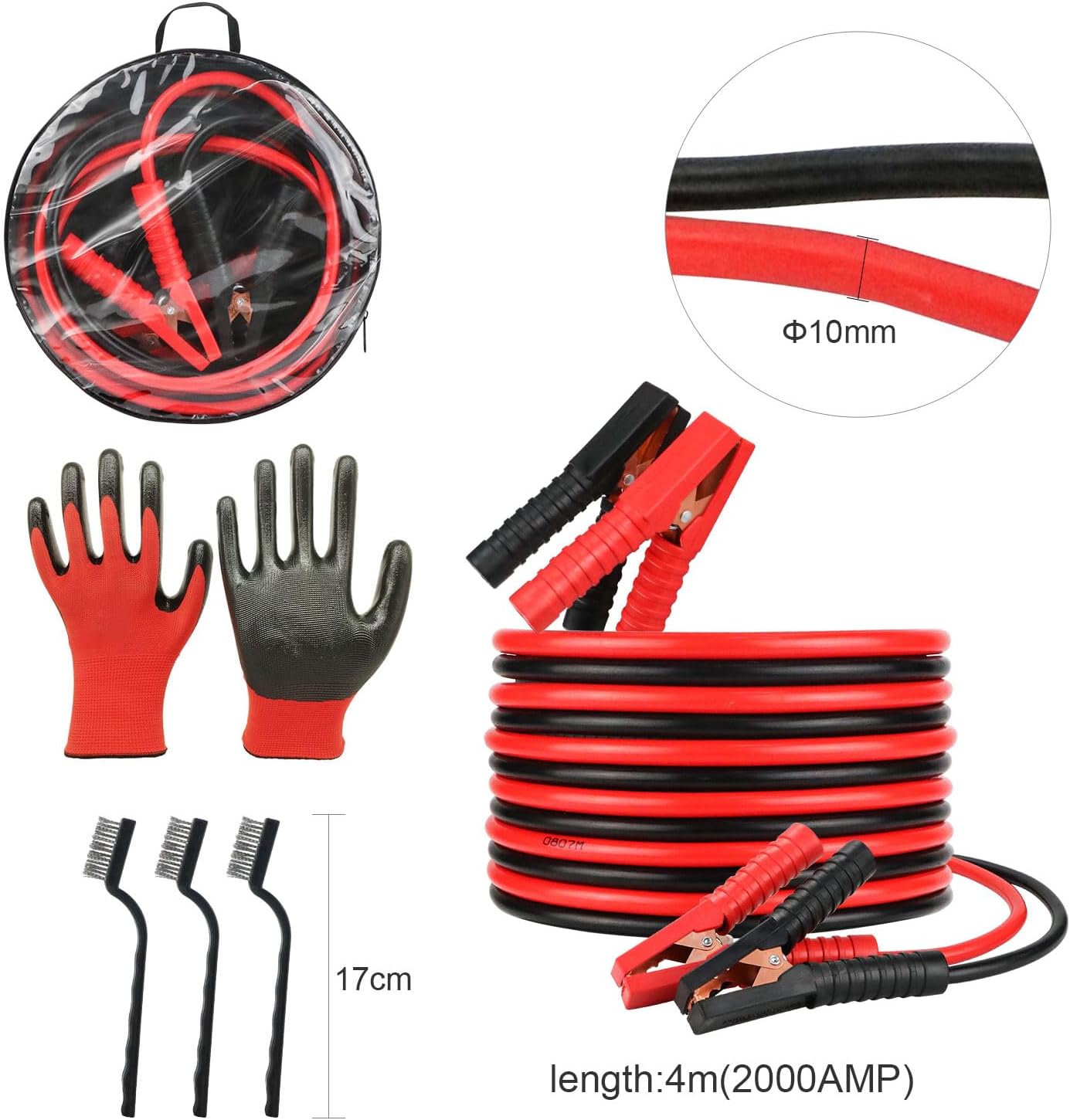Thumbnail 5 de Jump Leads Car Van Battery Jumper Cables 2000A 4m