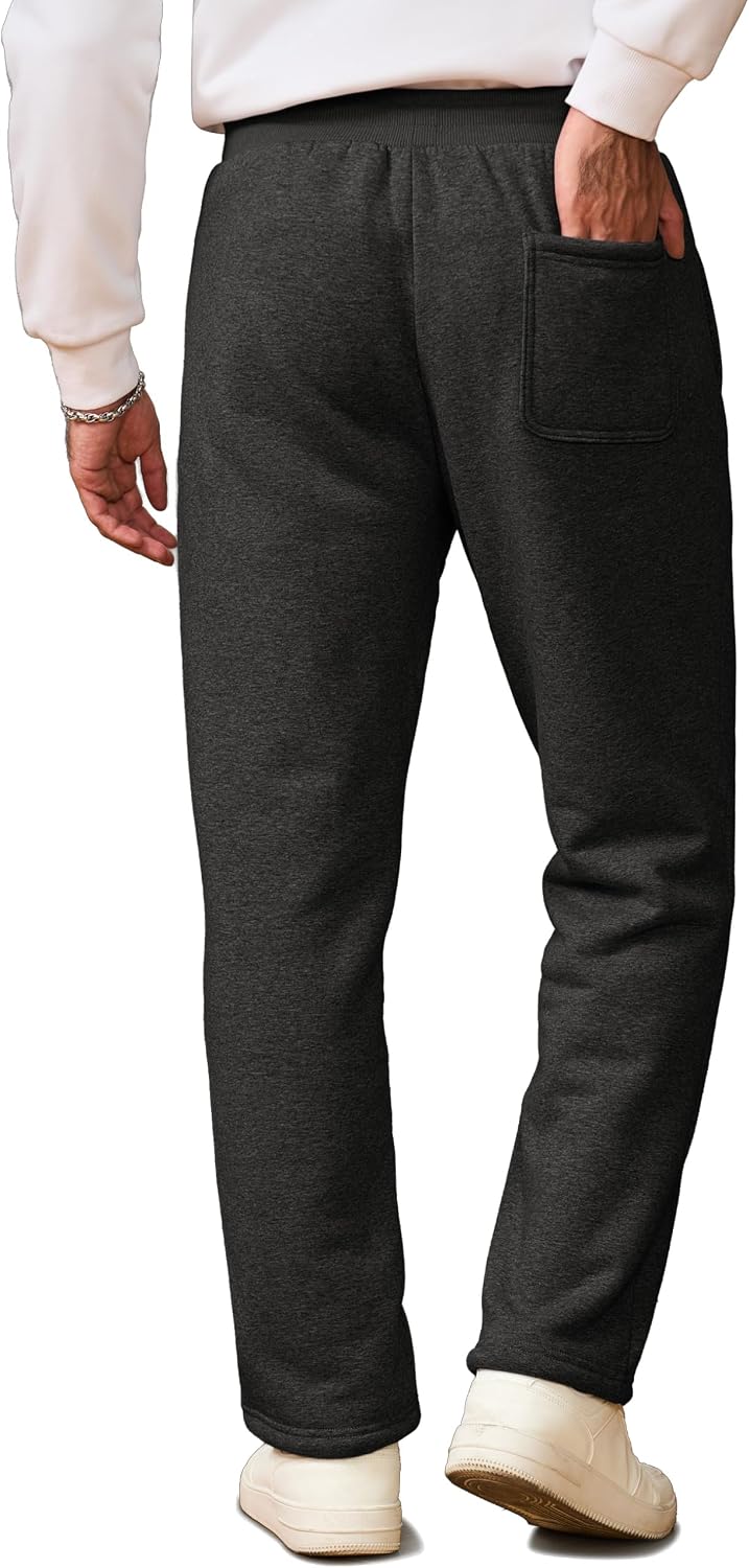 Thumbnail 6 de TACVASEN Men's Sherpa-Lined Fleece Sweatpants, Drawstring Waist, Open Bottom