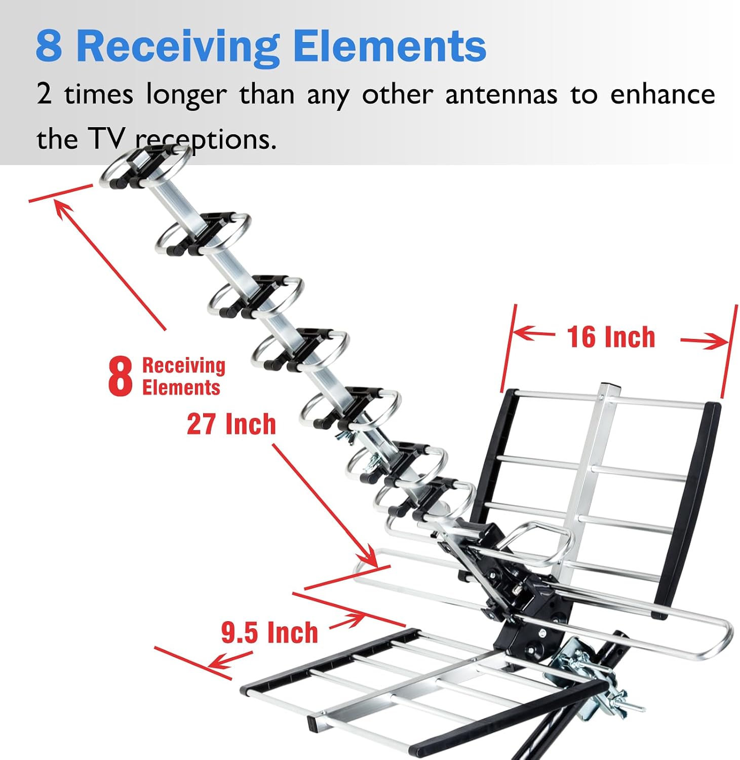Detalle de Five Star HDTV Antenna Upgraded 2025 Version: VHF/UHF, 4K, ATSC 3.0 Ready, 200 Mile Range