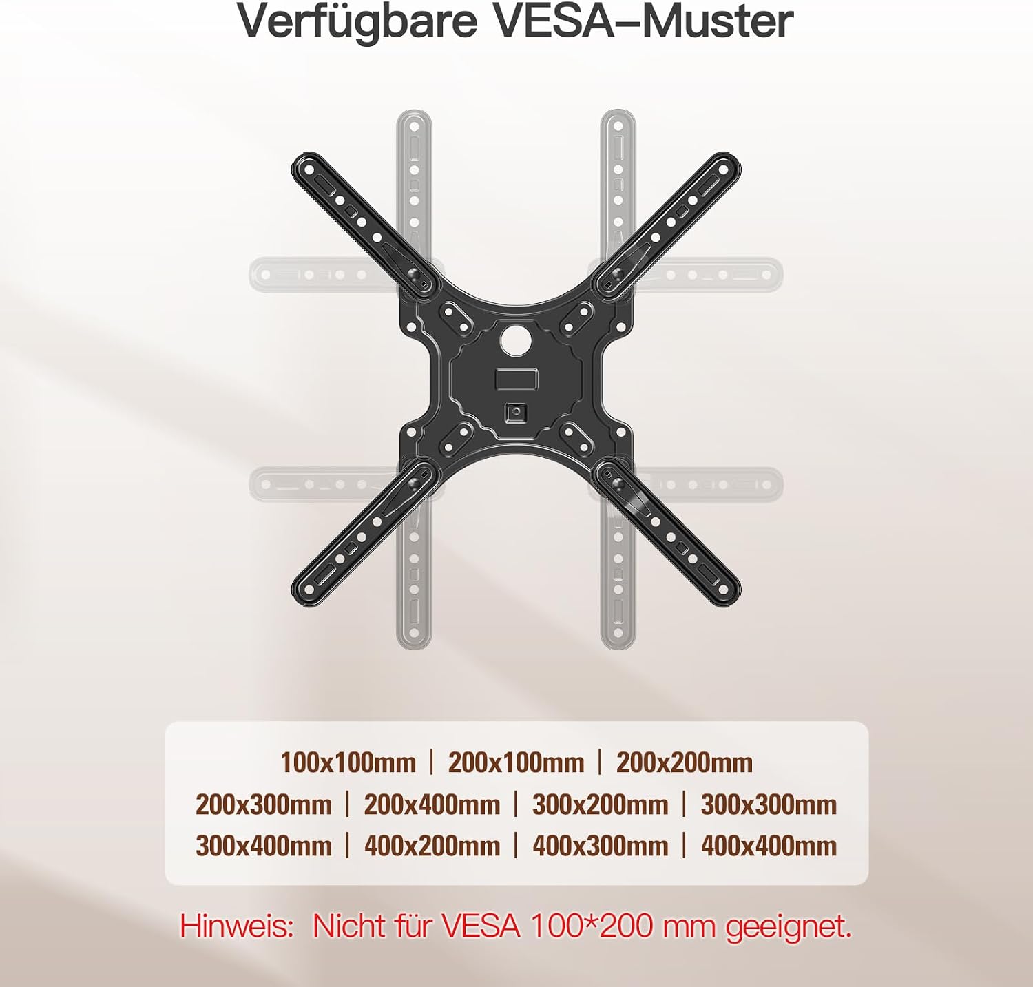 Detalle 2 de ELIVED TV Wandhalterung EV009 – Schwenkbar, Neigbar, VESA bis 400x400mm, 26–60 Zoll, max. 35 kg