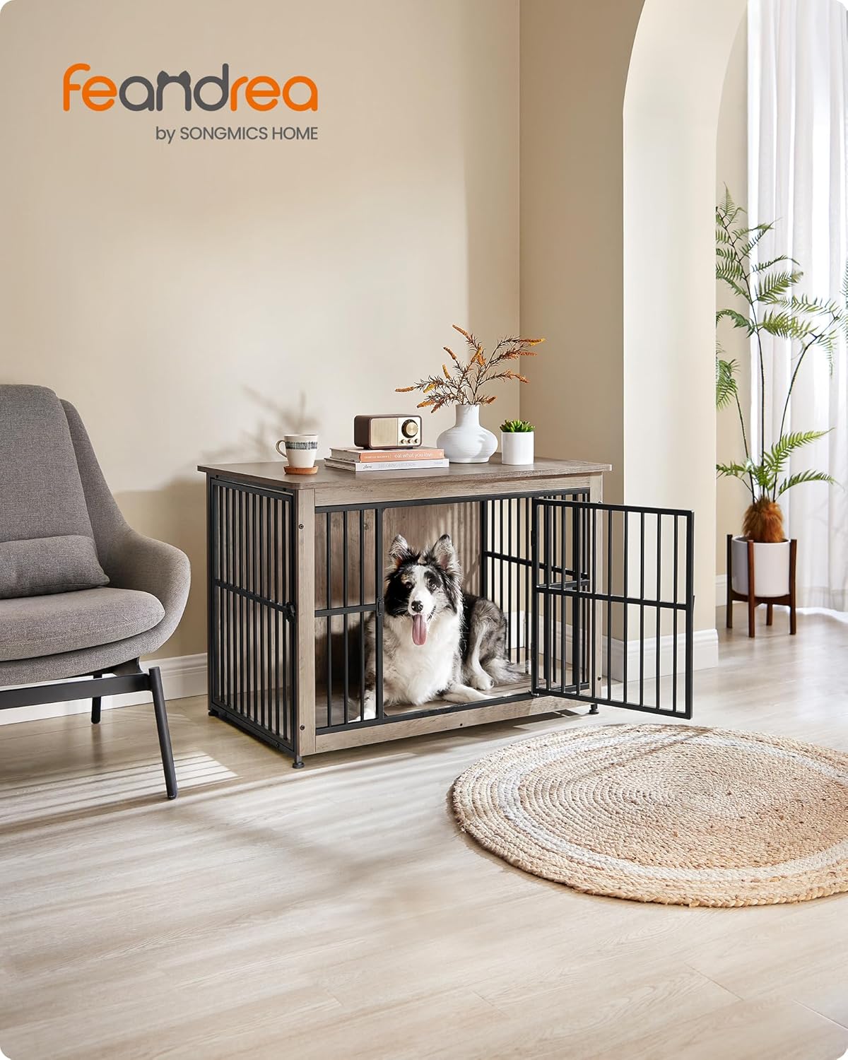 Thumbnail 1 de Feandrea Meuble Cage pour Chien PFC023G01 – table d’appoint moderne 2 en 1, pour chiens jusqu’à 32 kg