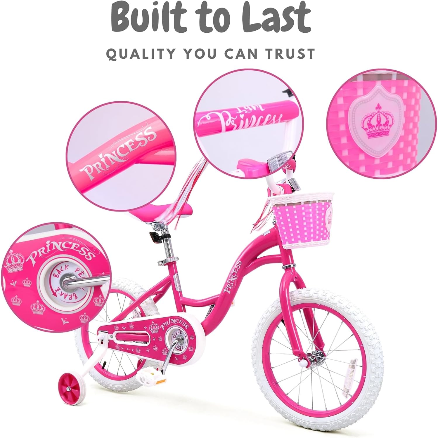 Thumbnail 6 de Bicystar Girls Bike for Toddlers (Ages 2–5) – 12/14/16 Inch Princess Kids Bike with Training Wheels, Basket & Sparkling Frame (Pink)